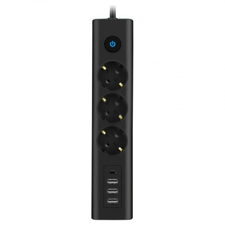 Surge Protected Triple Socket FTR13 with Type-C Port Input