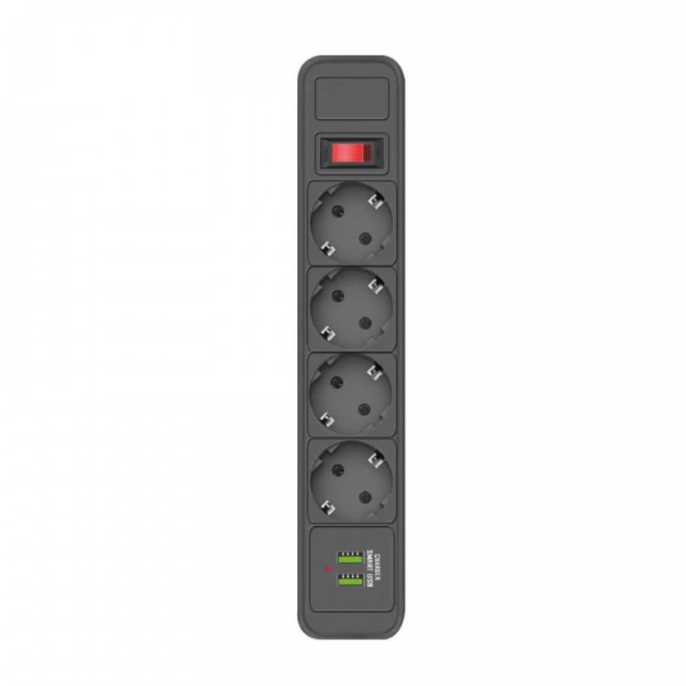 4 Priz, 2XUSB 2mt Kablo 2500W Akım Korumalı Priz TGFTR04