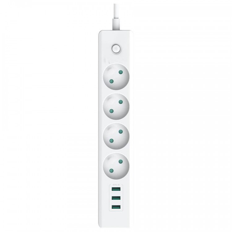 4 Priz 3XUSB 2500W Anahtarlı Akım Korumalı Priz TGFTR06