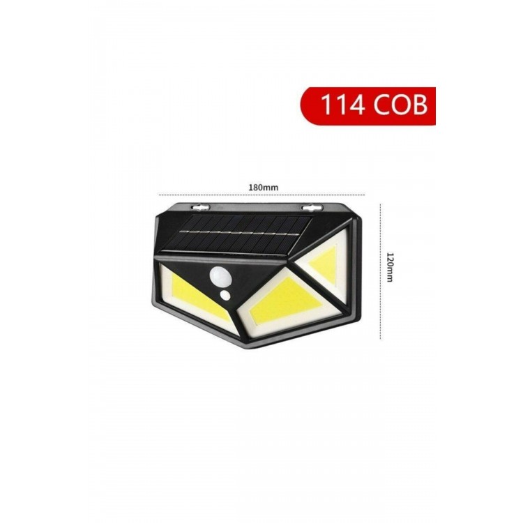 114 LEDs Solar Powered Garden Lighting Motion Sensor Lamp 3 Modes Cob Led