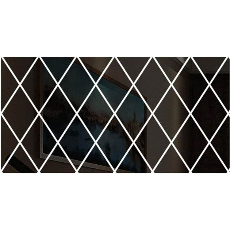 Adhesive Decorative Acrylic Mirror Black (32 Pieces)