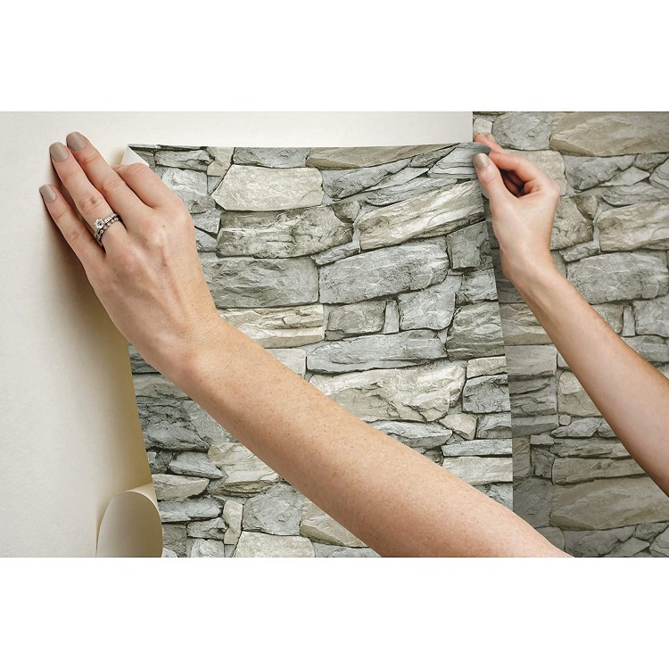 Castle Stone Wall Patterned Self Adhesive 3D WallShelf Door Covering Paper 3 Meters 60 Cm