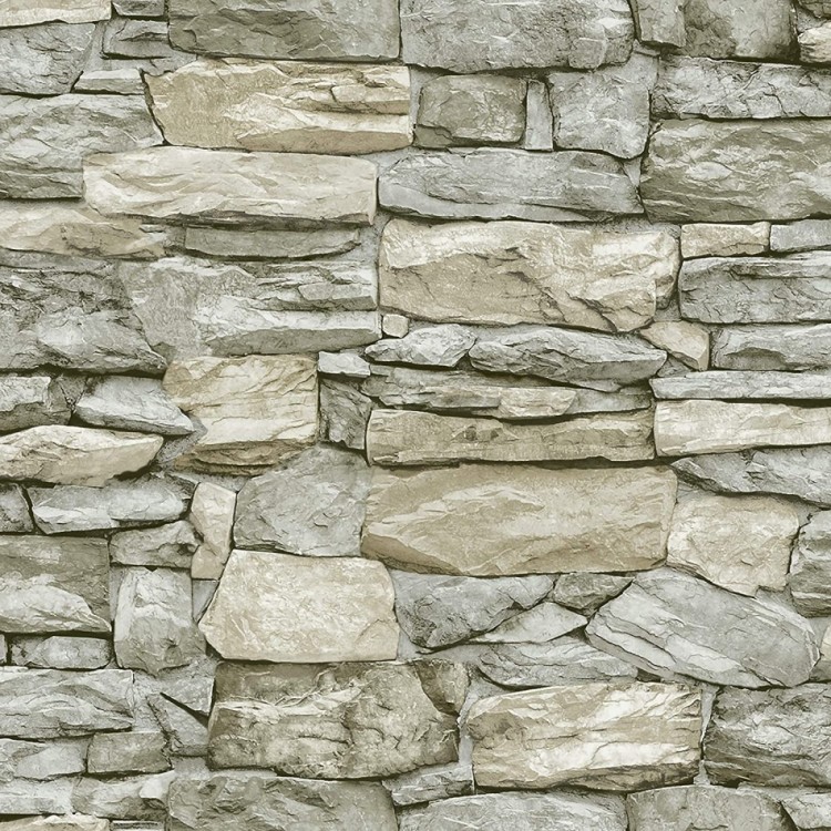 Castle Stone Wall Patterned Self Adhesive 3D Wall Shelf Door Covering Paper 5 Meters 60 Cm