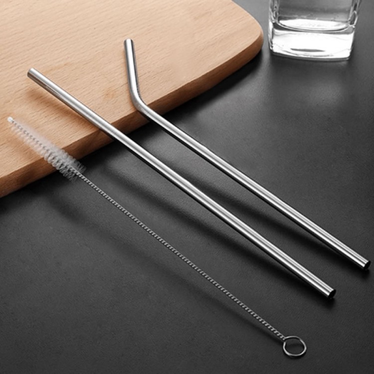 3 Piece Stainless Steel Straw Set