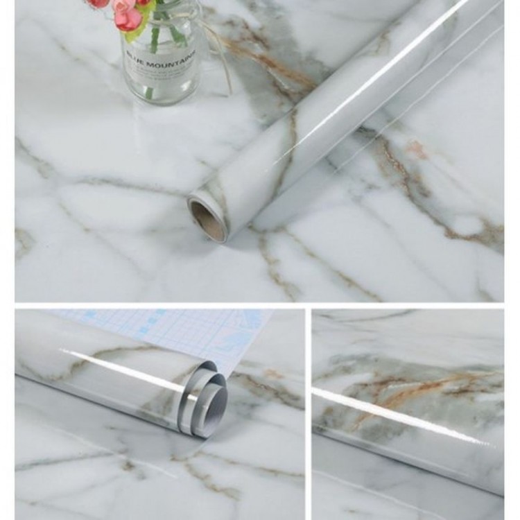 Adhesive Coating Paper Marble Pattern Large Size 5Metre