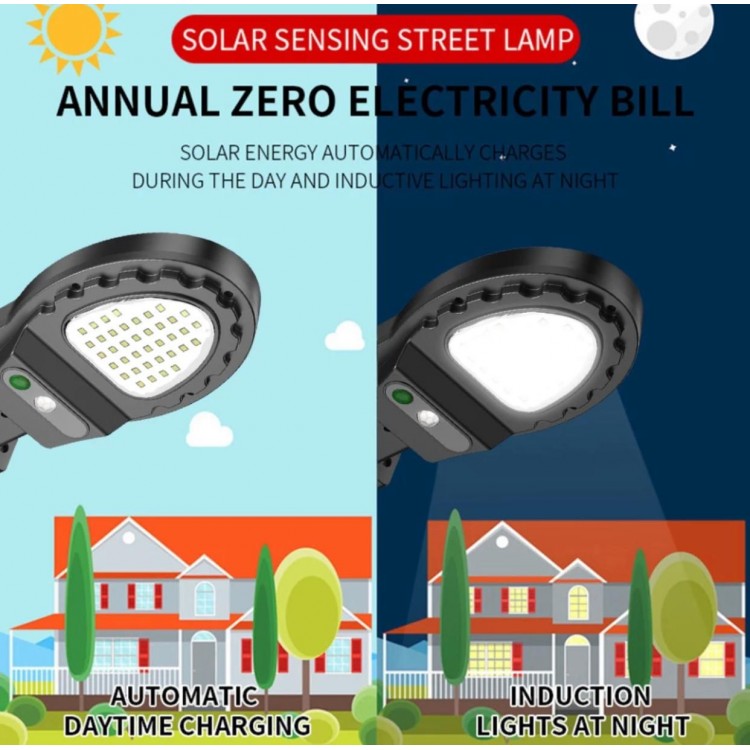 Street Lamp Shaped Solar Garden Lamp with 38 LEDs
