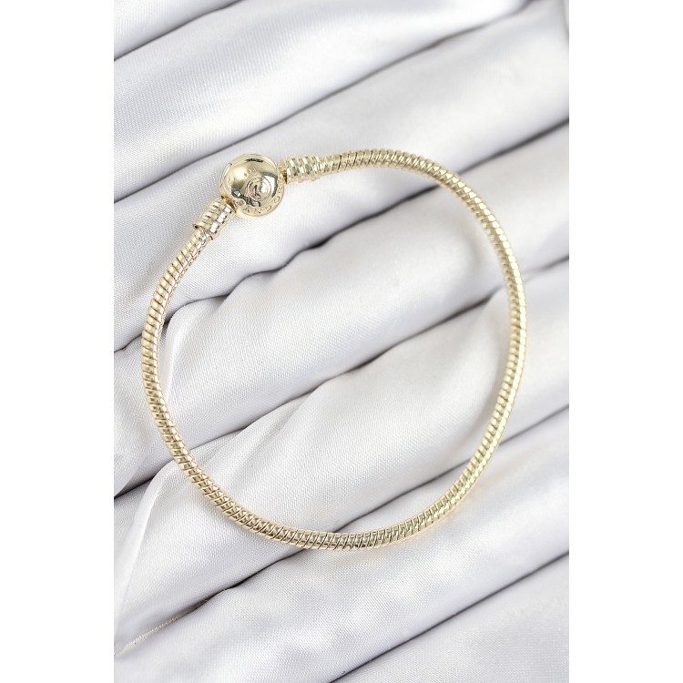 Pirinç Charm Topcuk Model Gold Renk Kadın Bileklik TJ-BB7807