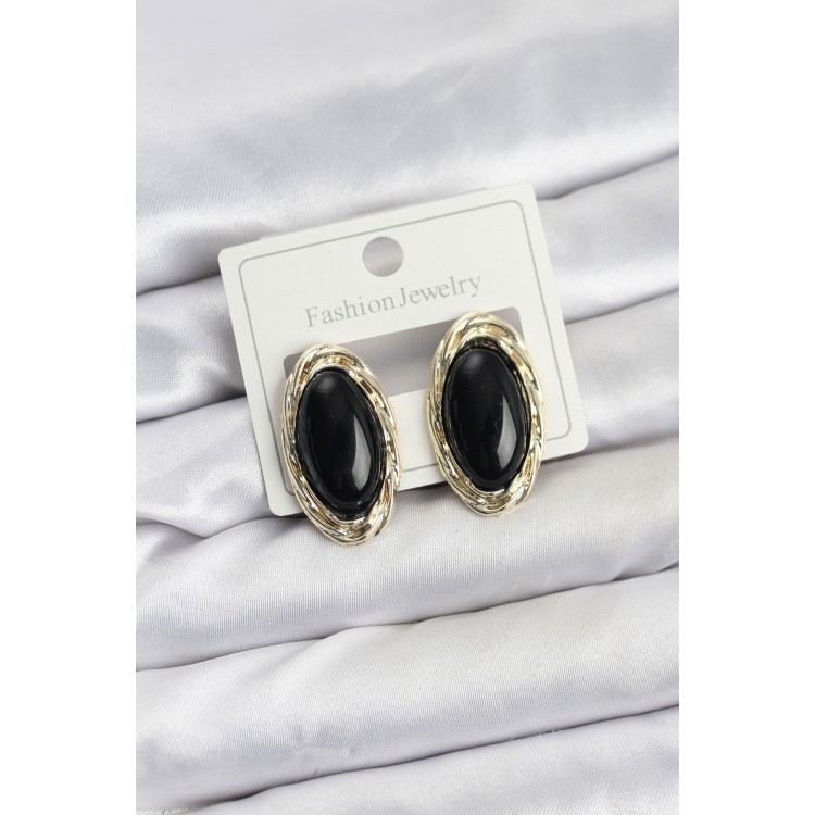 Siyah Badem Model Vintage Kadın Küpe TJ-BKP11609