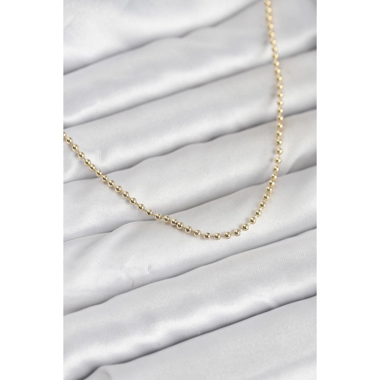CM 14K Gold Renk Top Zincirli Model 60 cm Kadın Kolye TJ-BKO10937