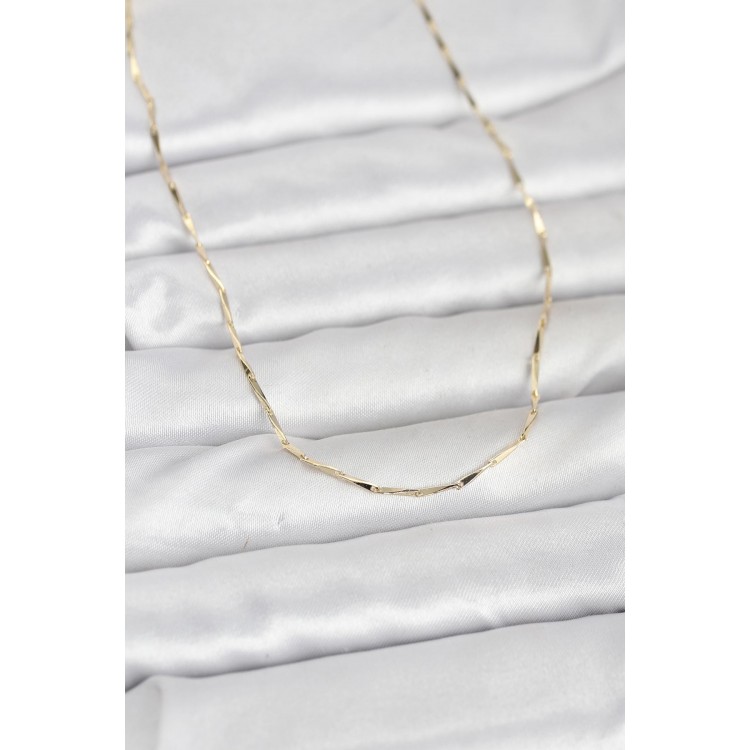 CM 14K Gold Renk Çubuk Kesme Zincir Model 60 cm Kadın Kolye TJ-BKO10945