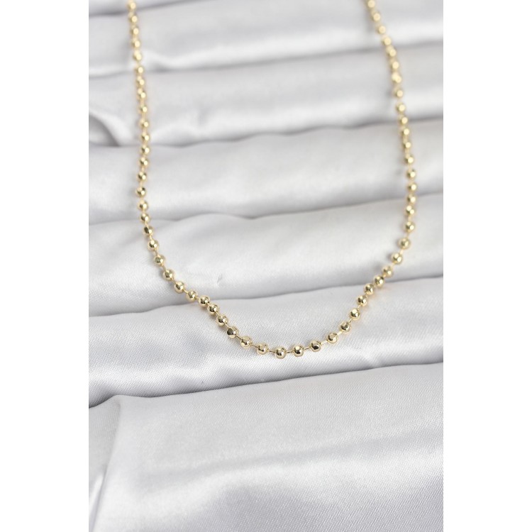 CM 14K Gold Renk Top Zincirli Model 60 cm Kadın Kolye TJ-BKO10958