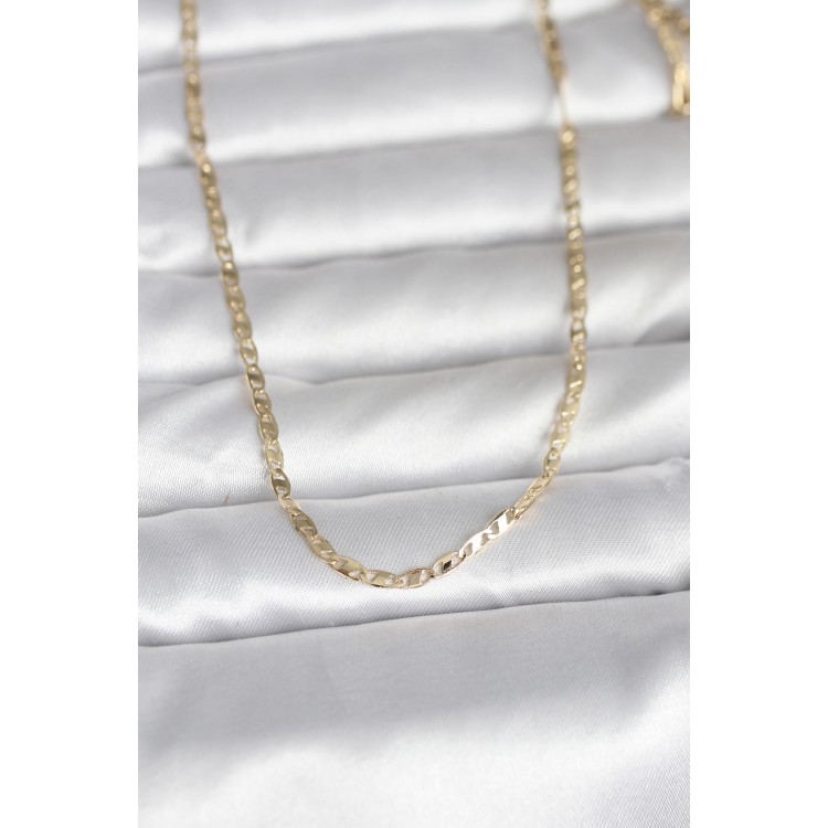 CM 14K Gold Renk Yassı Zincir Model 60 cm Kadın Kolye TJ-BKO10984