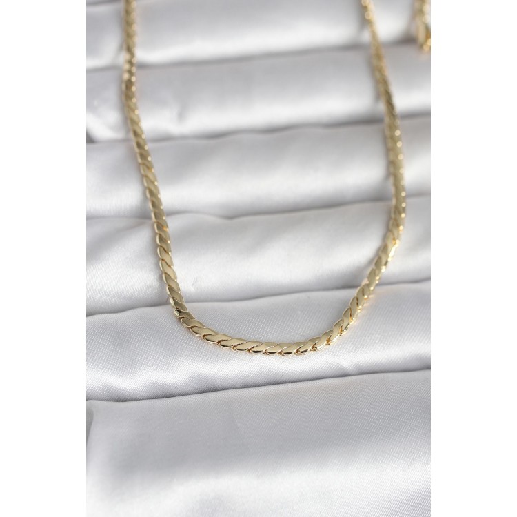 CM 14K Gold Renk Yassı Model 60 cm Kadın Kolye TJ-BKO10994
