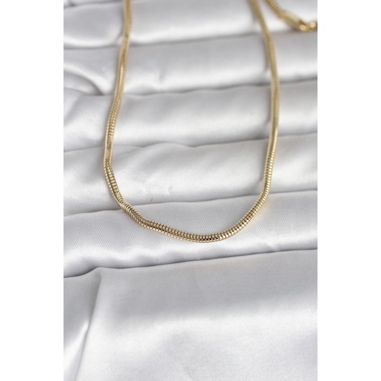 CM 14K Gold Renk Yılan Zincir Model 60 cm Kadın Kolye TJ-BKO10995