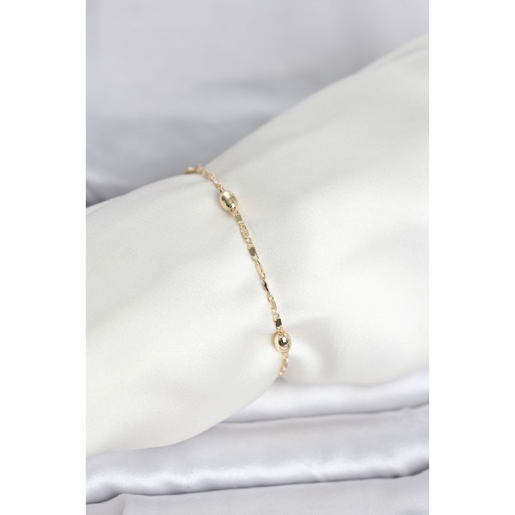 CM 14K Gold Renk Damla Topçuk Model Kadın Bileklik TJ-BB8284