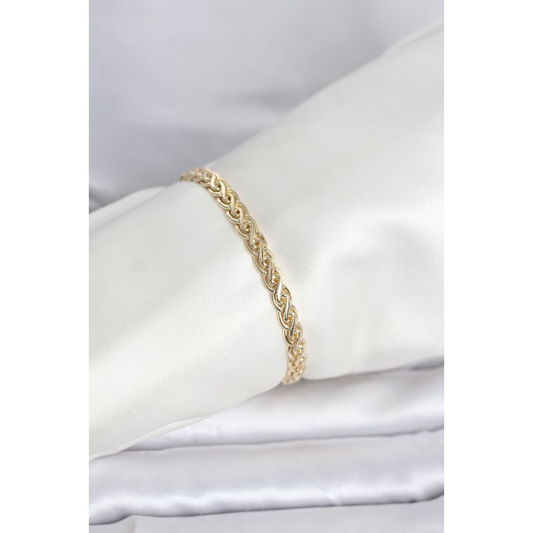 CM 14K Gold Renk Sarmal Zincir Model Kadın Bileklik TJ-BB8298