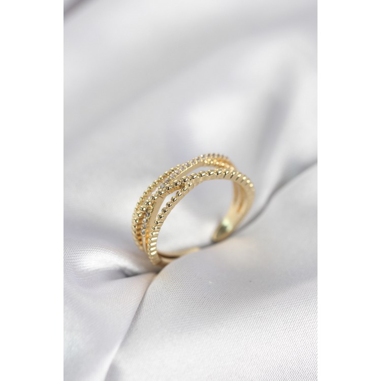 Gold Renk Sarmal Model Kadın Yüzük TJ-BYK4113