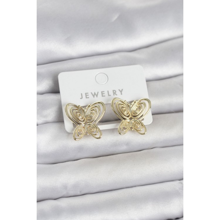 Füsun Küpesi Model Gold Renk Model Pirinç Kadın Küpe TJ-BKP11720