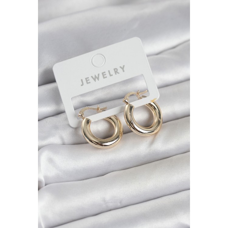 Gold Renk Pirinç Halka 20 mm Kadın Küpe TJ-BKP11761