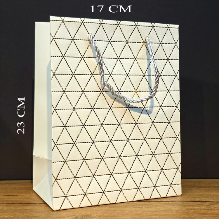 White Patterned Small Size Gift Bag