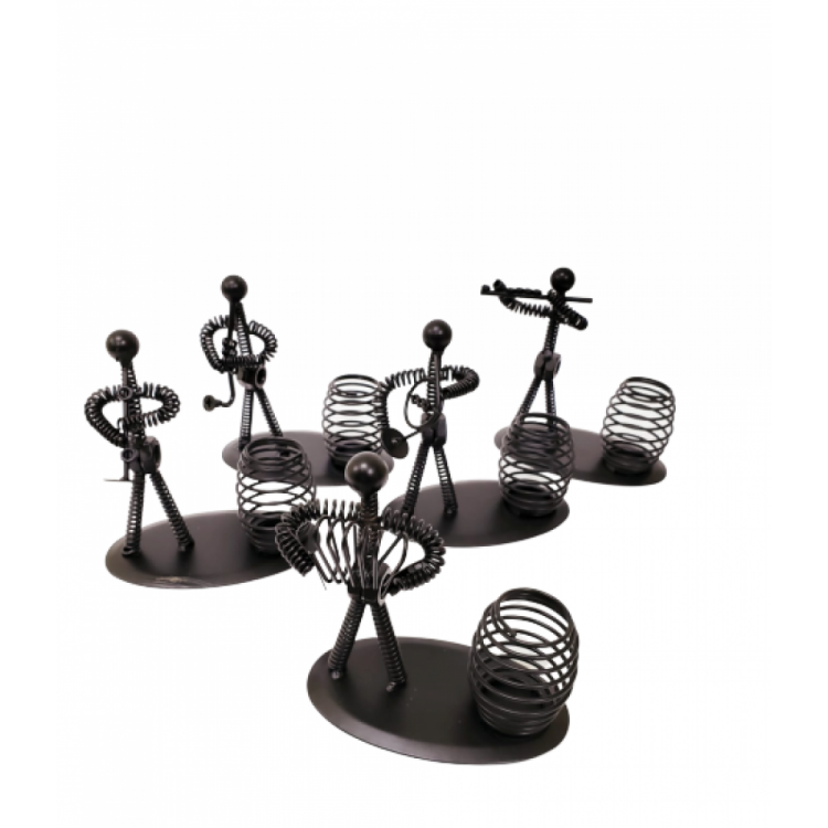 Decorative Metal Man Musician Pen Holder