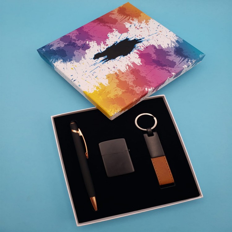 Rubber Pen Keychain Lighter Set