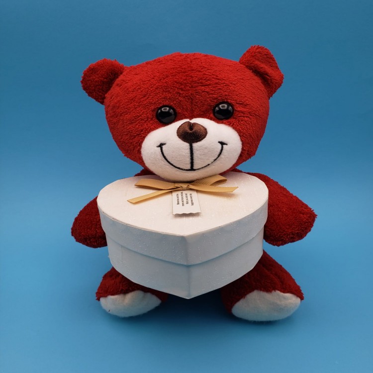 Red Bear with Heart Box