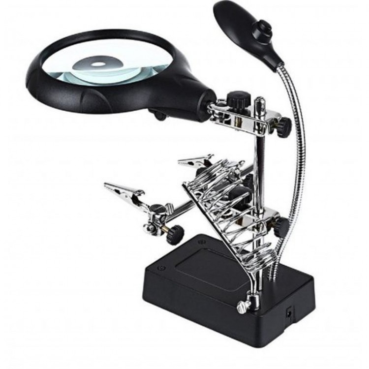Table Top Latch 2.5X90 Mm 7.5X34Illuminated Magnifier with MM Lens and Adapter