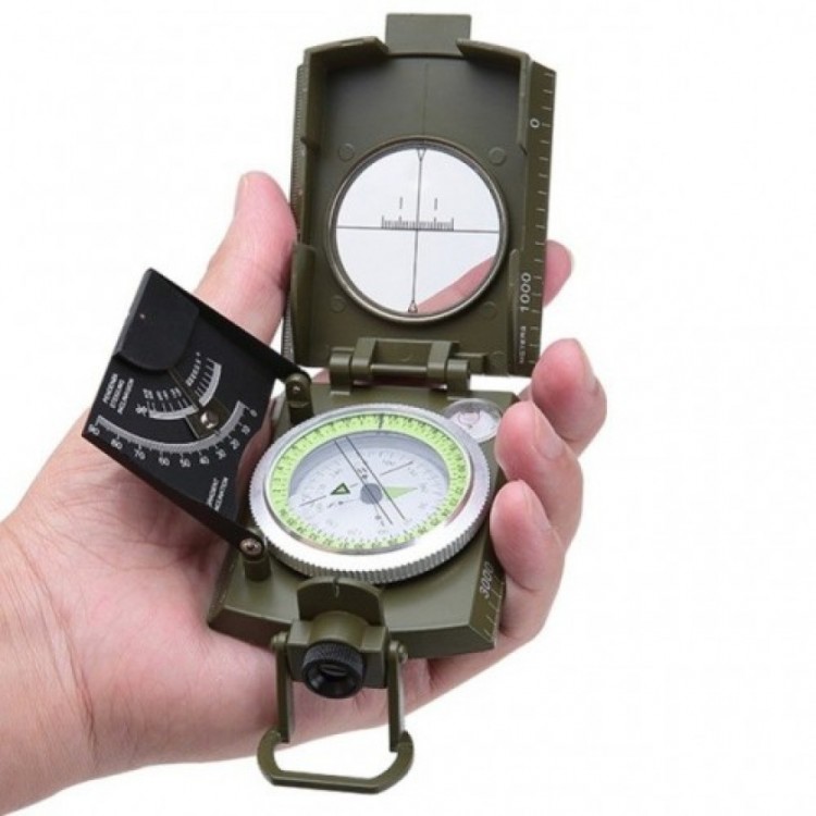 Prismatic Waterproof Luminous Compass With Case MilitaryGeology Compass For Army Camping Hiking Travel
