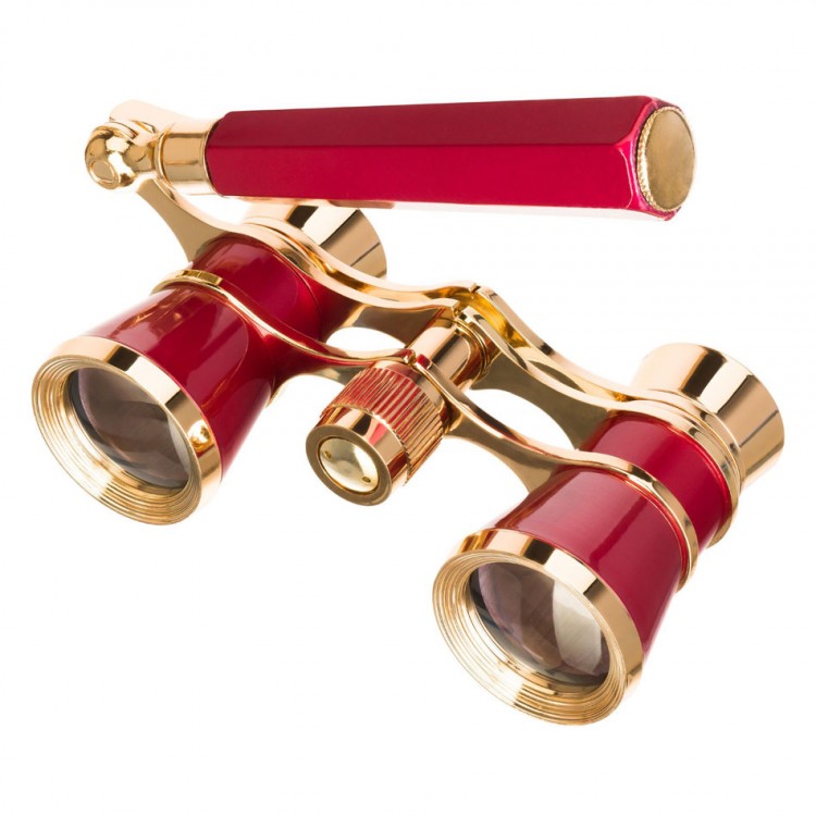 Exquisite Embroidered Theater Opera Binoculars 3x25 Solid Brass MetalCoated Retro Brown