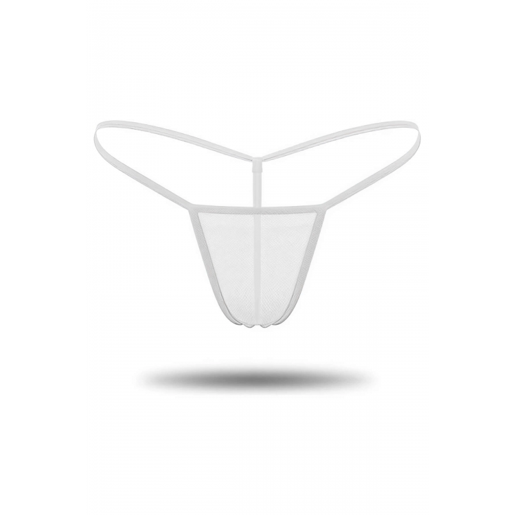 Beyaz Transparan Tül String Tanga TM0368