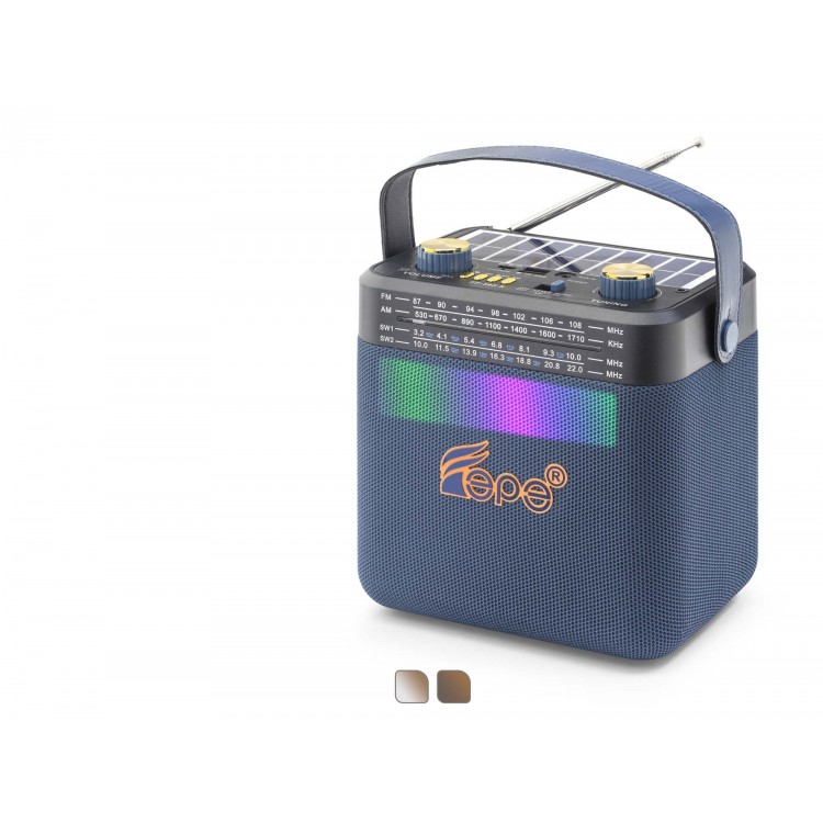 Bluetooth Fm Radyo Usb Tf Aux Solar Şarjli Rgb Çok Renkli Kamp Hoparlör FP393S
