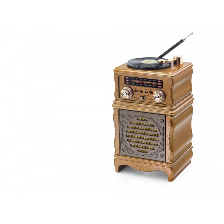 Bluetooth Nostaljik Fm Radyo Usb Tf Aux Hoparlör - Kahverengi FX2502B