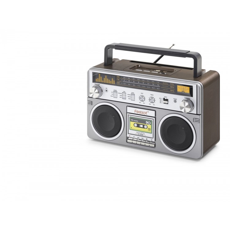 Bluetooth Nostaljik Fm Radyo Usb Tf Aux Taşınabilir Hoparlör - Gri FX2508B