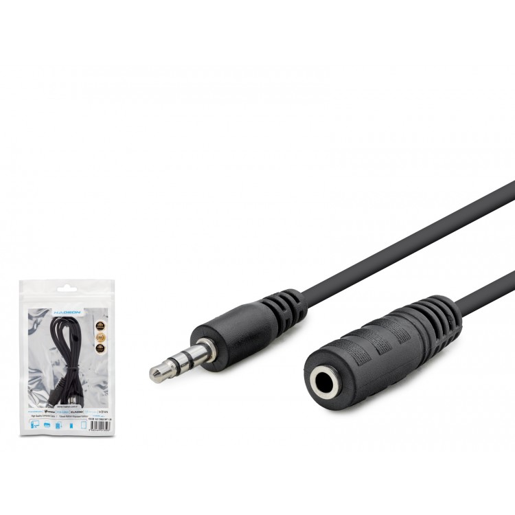 3.5 Mm Aux Uzatma Kablosu 1.2 M - Siyah HDX1004