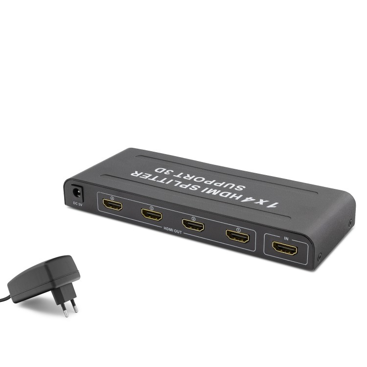 Hdmi Splitter 4K 3D 1 In 4 Out - Siyah HDX1294