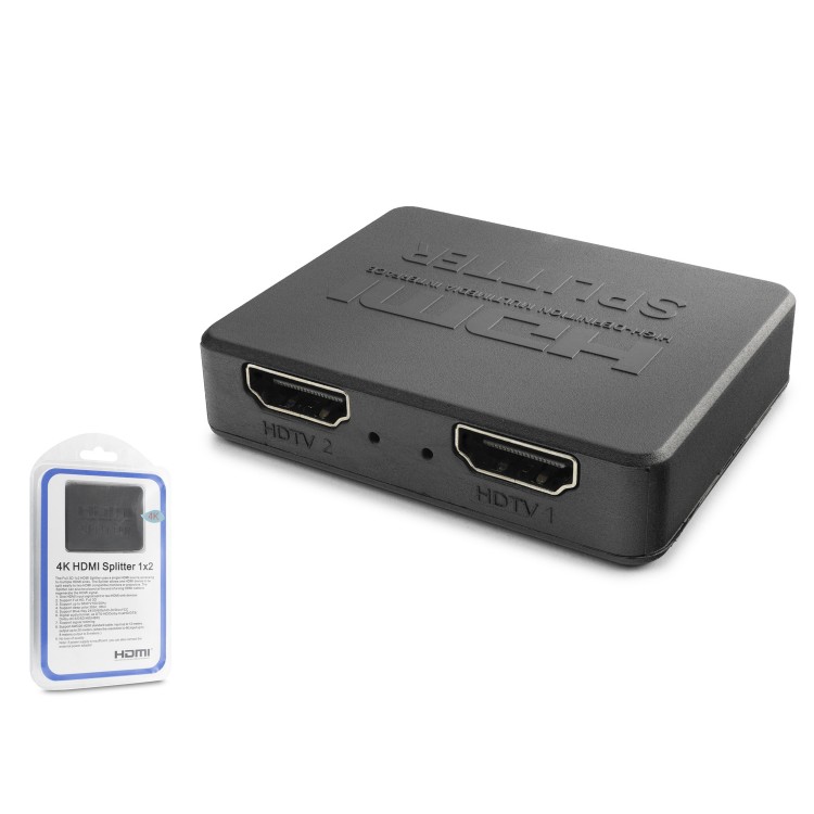 Hdmi Splitter 4K 1 In 2 Out + Usb Güç Kablosu - Siyah HDX1371