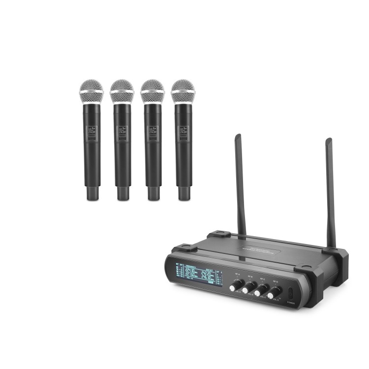 Profesyonel Kablosuz Vhf Mikrofon 4’Lü Set - Siyah HDX2792