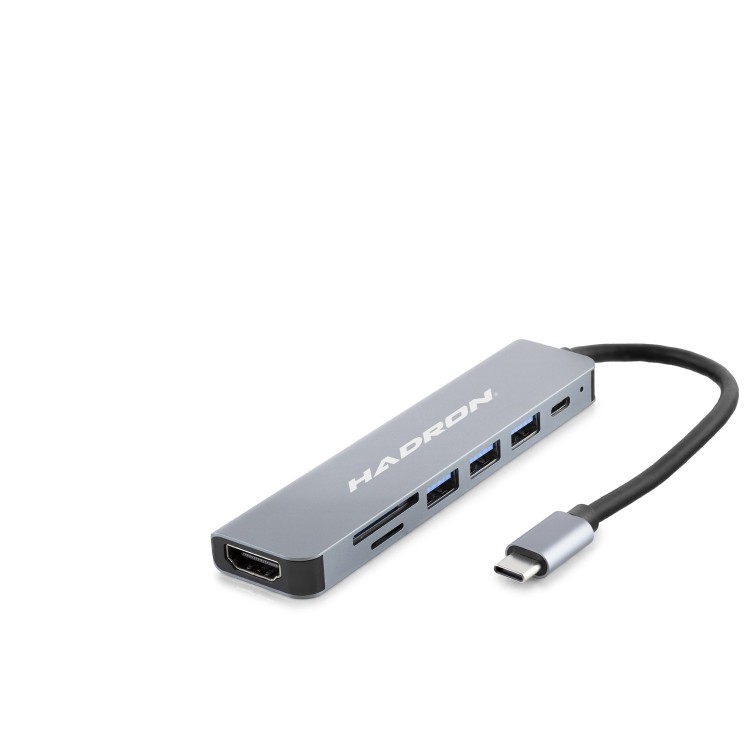 Type-C Hub Hdmi 4K Usb 3.0 Kart Okuyucu 7 Port - Gri HDX7835
