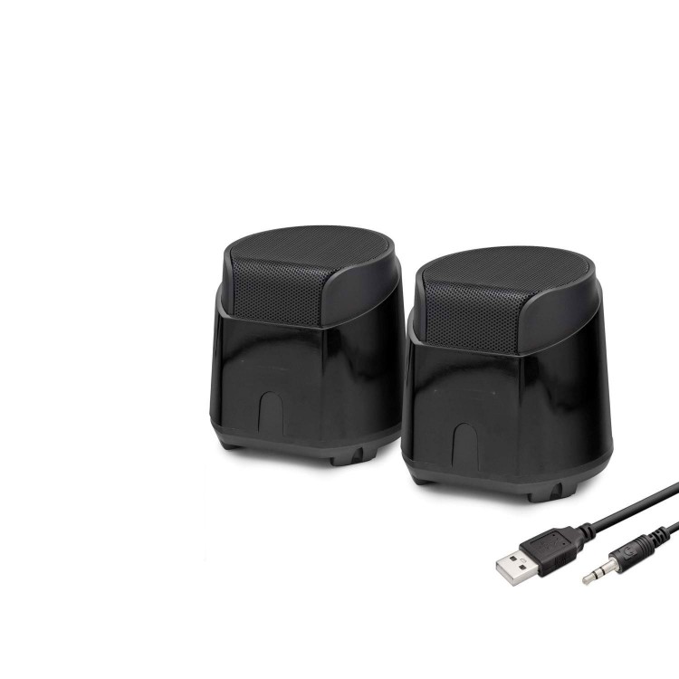 Masaüstü Hoparlör 1+1 USB + 3.5mm - Siyah HD6024