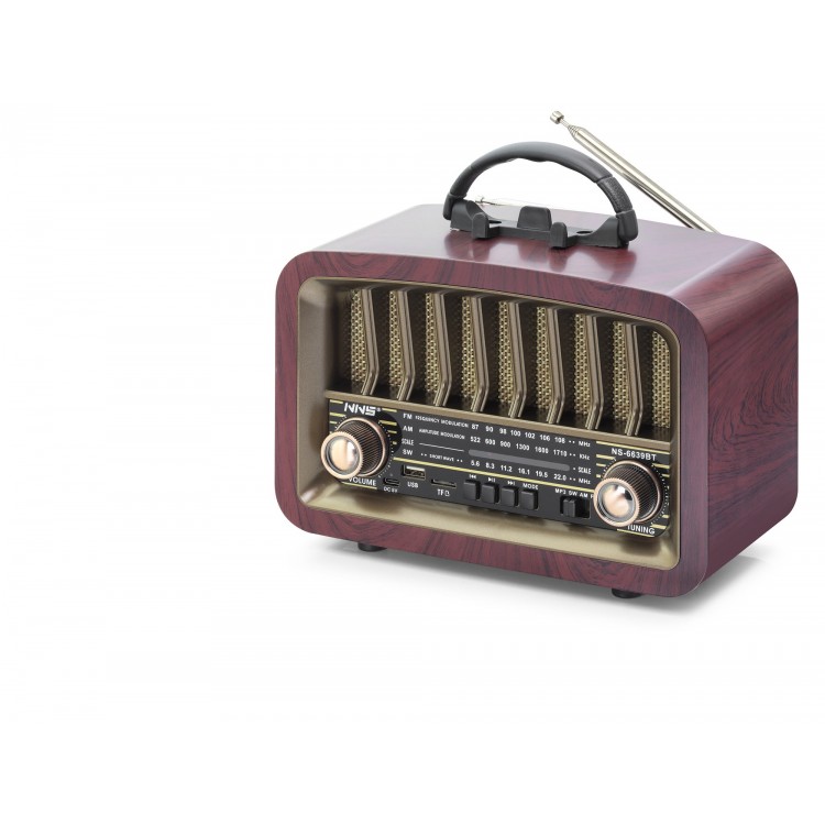 Bluetooth Nostaljik Hoparlör Fm 24.8 X 11.7 X 18.5 Cm NS6639BT