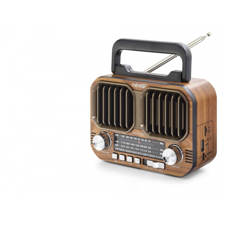 Bluetooth Nostaljik Hoparlör Fm 16.5 X 6.9 X 11.9 Cm NS7117BT