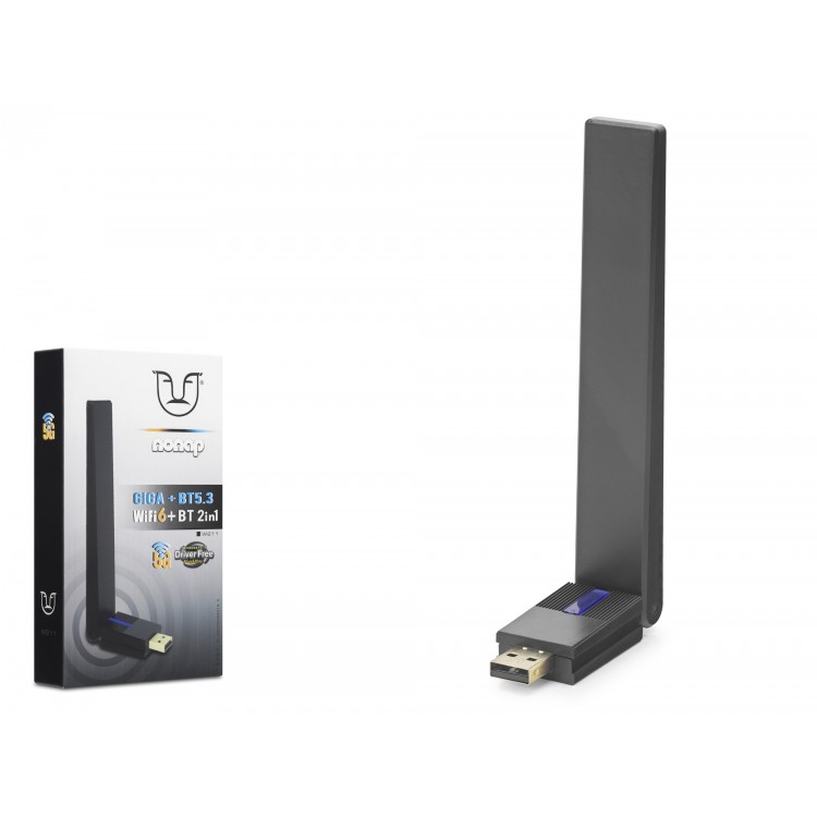 Usb Wifi 6 + Bluetooth 5.3 Adaptör 2 In 1 W211
