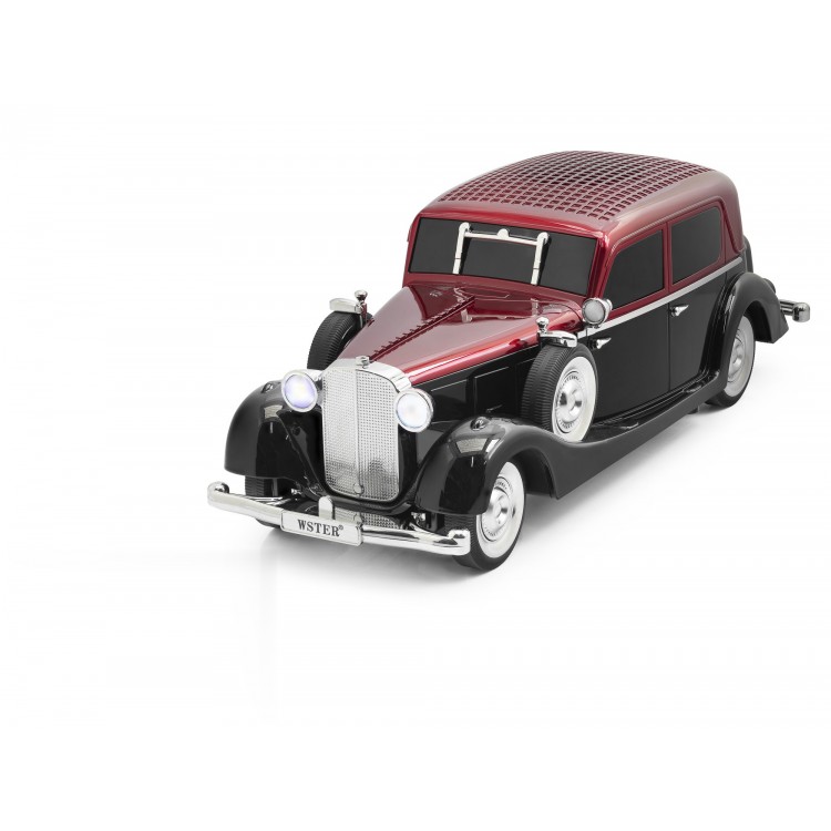 Bluetooth Hoparlör Fm Antika Araba Tasarımlı - Bordo Siyah WS1934