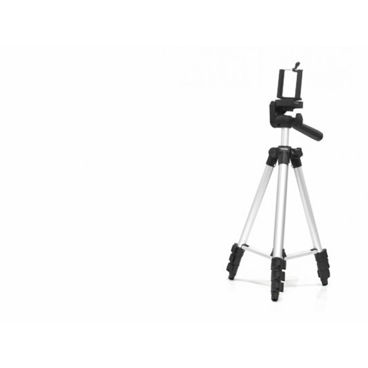 Telefon Tripodu Ayarlanabilir Başlıklı 100 Cm - Gümüş HDX3110