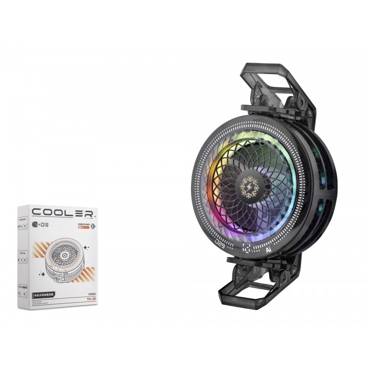Klipsli Telefon Soğutucu Fan Rgb Isı Göstergeli Siyah TH29