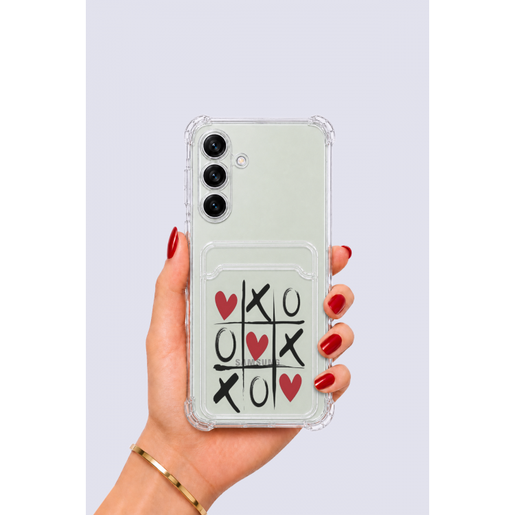 Samsung Galaxy S24 Kartlıklı XoXO Desenli Kılıf