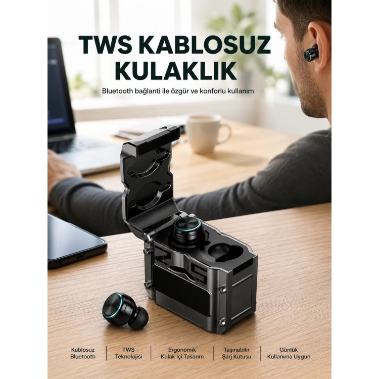 Ergonomik Tasarımlı Bluetooth Kulaklık | Suya Dayanıklı | Dokunmatik Kontrollü Yeni Nesil