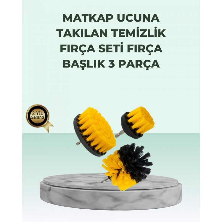 Matkap Uyumlu Temizlik Fırçası Seti 3’lü Çok Amaçlı