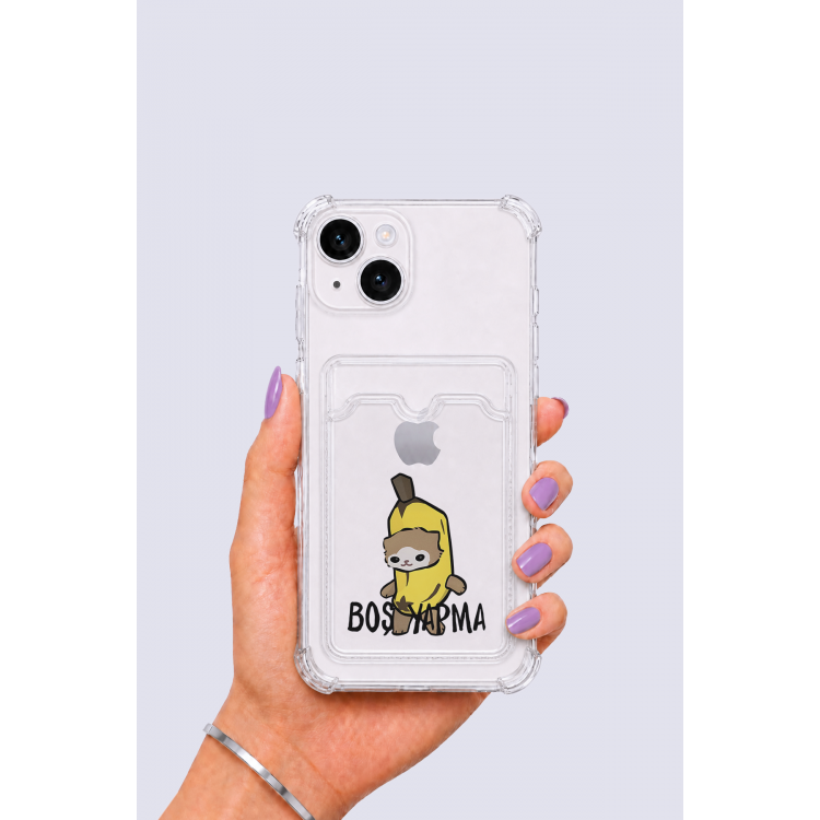 iPhone 13 Kartlıklı Boş Yapma Desenli Kılıf